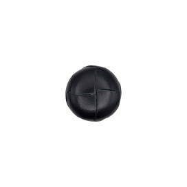 WOVEN LEATHER SHANK BUTTON - BLUE