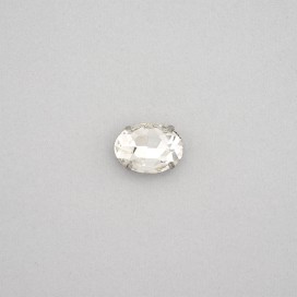 GLASS STONE OVAL SHAPE WITH METAL CLAW 13X18MM - CRYSTAL