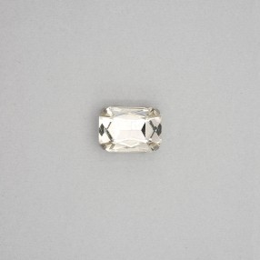 GLASS STONE RECTANGULAR SHAPE WITH METAL CLAW 13X18MM - CRYSTAL