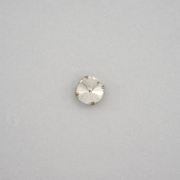 GLASS STONE ROUND SHAPE WITH METAL CLAW 20MM - CRYSTAL