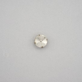 GLASS STONE ROUND SHAPE WITH METAL CLAW 20MM - CRYSTAL