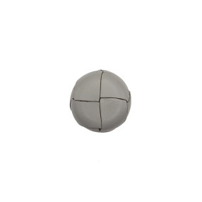 WOVEN LEATHER SHANK BUTTON - GRAY