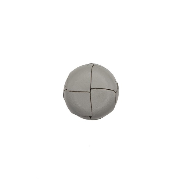 WOVEN LEATHER SHANK BUTTON - GRAY