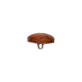 WOVEN LEATHER SHANK BUTTON - BRICK