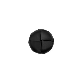 WOVEN LEATHER SHANK BUTTON - BLACK