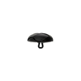 WOVEN LEATHER SHANK BUTTON - BLACK