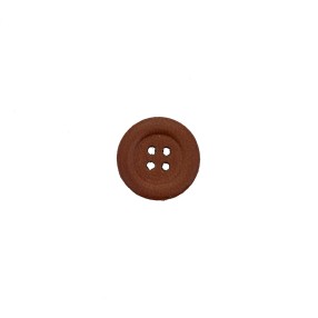 LEATHER 4 HOLE BUTTON WITH BORDER - LIGHT LEATHER