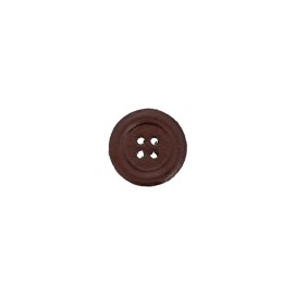 LEATHER 4 HOLE BUTTON WITH BORDER - DARK LEATHER