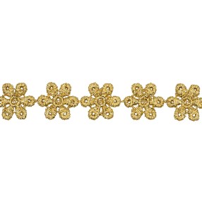 FLORAL METALLIC MACRAME LACE TRIMMING 15MM - GOLD