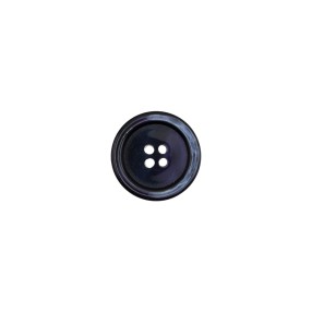 4-HOLES POLYESTER BUTTON WITH RIM - DARK BLUE