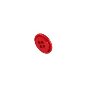 4-HOLE POLYESTER BUTTON - RED