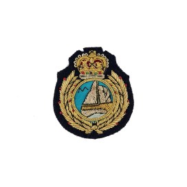 METALLIC EMBROIDERED SEW-ON BADGE MOTIF - BOAT