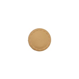 LEATHER BUTTON WITH STITCHED MOTIF - BEIGE