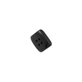 4-HOLES SQUARE GALALITHE BUTTON - BLACK