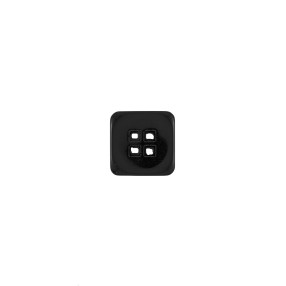 4-HOLES SQUARE GALALITHE BUTTON - BLACK