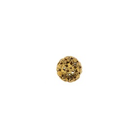 METAL FILIGREE BALL BUTTON WITH SHANK - OLD GOLD