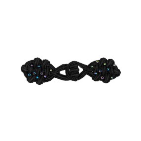 BEADS FROG FASTENERS TRIMMING - BLACK