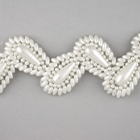 CHACHEMIRE PEARL TRIMMING 40MM - WHITE
