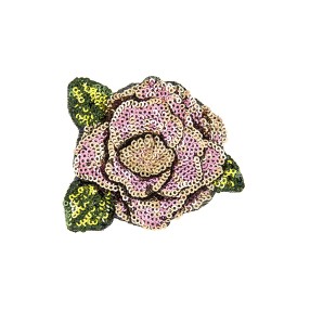 SEQUIN FLOWER EMBROIDERED MOTIF - PINK