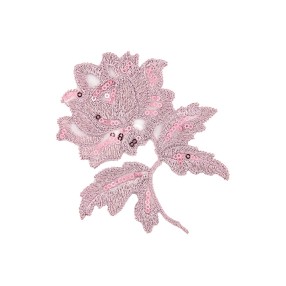 FLOWER EMBROIDERED MOTIF WITH SEQUIN - PINK