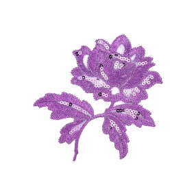 FLOWER EMBROIDERED MOTIF WITH SEQUIN - LILAC