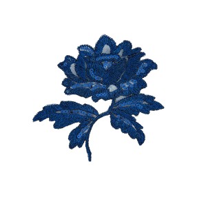 FLOWER EMBROIDERED MOTIF WITH SEQUIN - BLUE