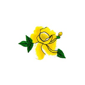 IRON-ON FLOWER EMBROIDERED MOTIF - YELLOW