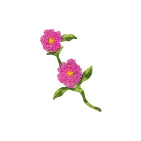 IRON-ON FLOWER EMBROIDERED MOTIF WITH BEADS - PINK