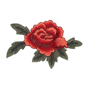 FLOWER EMBROIDERED MOTIF - RED