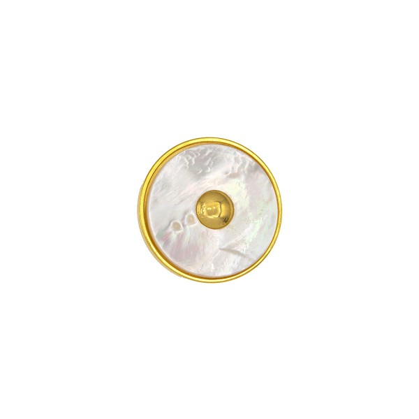 MOTHER OF PEARL JEWEL BUTTON WITH SHANK - WHITE