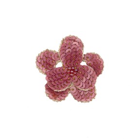 SEQUIN FLOWER EMBROIDERED MOTIF - PINK
