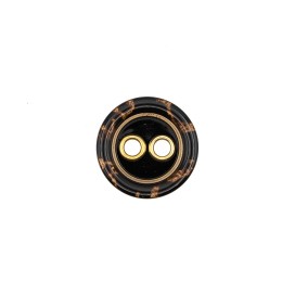 2-HOLE POLYESTER RESIN BUTTON WITH EYLET - BROWN GOLD