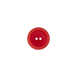 2-HOLES POLISHED BUTTON WITH MATTE RIM - RED