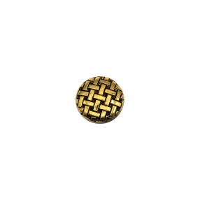 SHANK GLASS BUTTON WITH BRAID DESIGN - GOLD