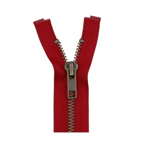 BURNISHED OPEN END METAL ZIP 5MM - RED
