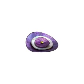 MULTILAYER AGOYA SHELL BUTTON WITH SHANK - PURPLE