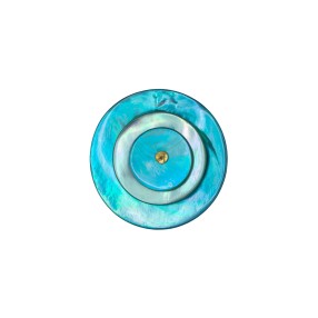 MULTILAYER AGOYA SHELL BUTTON WITH SHANK - TURQUOISE