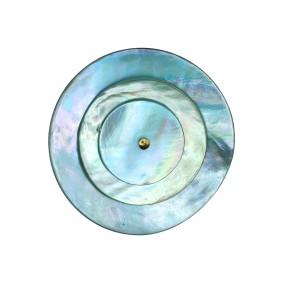 MULTILAYER AGOYA SHELL BUTTON WITH SHANK - SKY BLUE