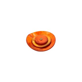 MULTILAYER AGOYA SHELL BUTTON WITH SHANK - ORANGE