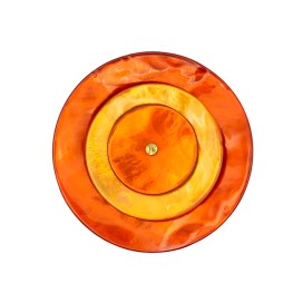 MULTILAYER AGOYA SHELL BUTTON WITH SHANK - ORANGE