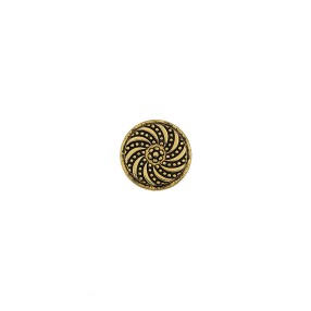 CAST METAL SHANK BUTTON WITH FILIGREE PATTERN - ANTIQUE GOLD