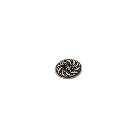 CAST METAL SHANK BUTTON WITH FILIGREE PATTERN - ANTIQUE SILVER