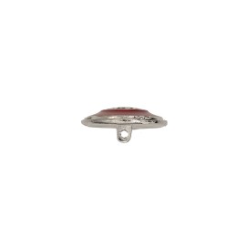 ENAMELED SHANK METAL BUTTON - SILVER RED