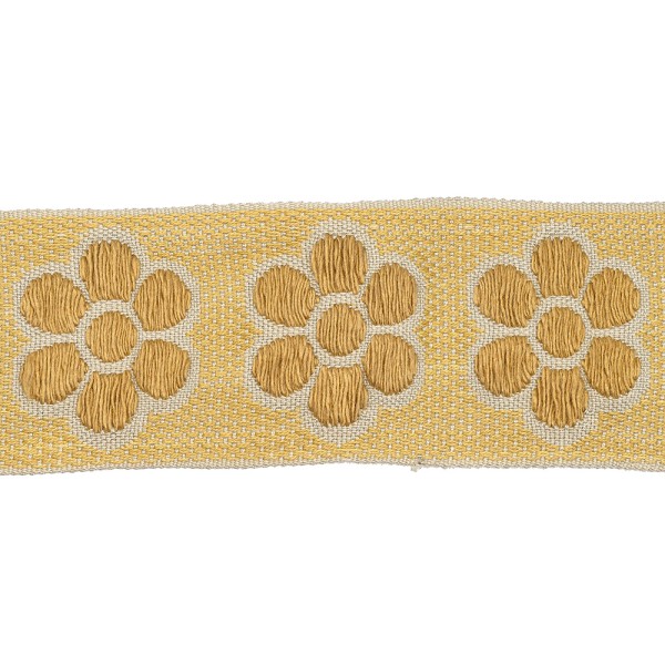 FLORAL VINTAGE JACQUARD TRIMMING - GOLD YELLOW