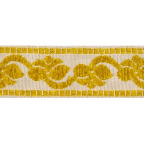 FLORAL CHENILLE VINTAGE JACQUARD TRIMMING - BEIGE YELLOW