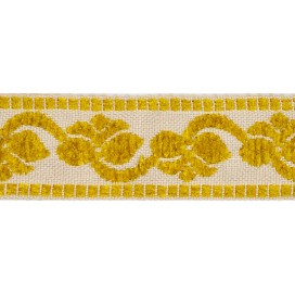 FLORAL CHENILLE VINTAGE JACQUARD TRIMMING - BEIGE YELLOW