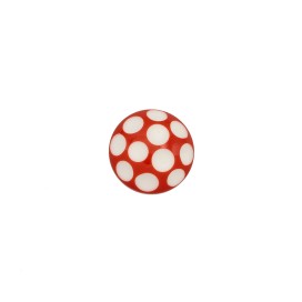 SHANK HALF BALL BUTTON WITH POLKA DOTS - RED