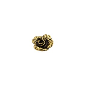 FLORAL METAL BUTTON WITH SHANK - ANTIQUE GOLD
