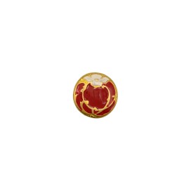 ENAMELED METAL BUTTON WITH SHANK - RED