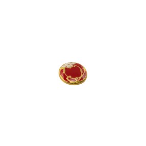 ENAMELED METAL BUTTON WITH SHANK - RED